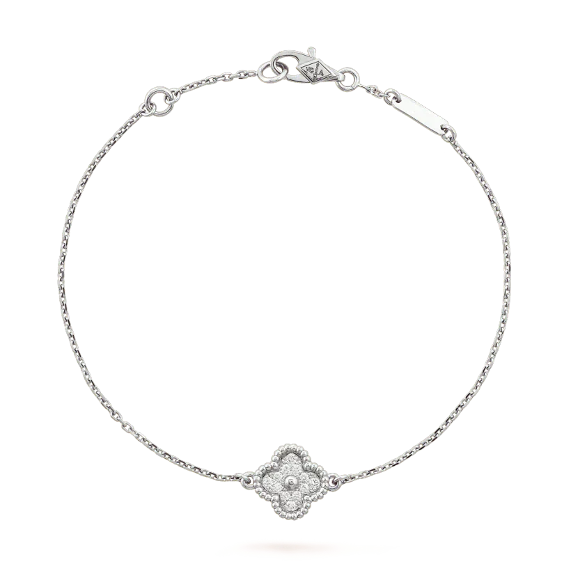 [Baslove]CLOVER EINZELNE BLUME ARMBAND SILBER