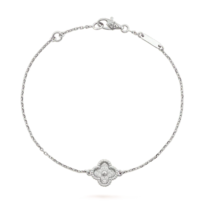 [Baslove]CLOVER EINZELNE BLUME ARMBAND SILBER