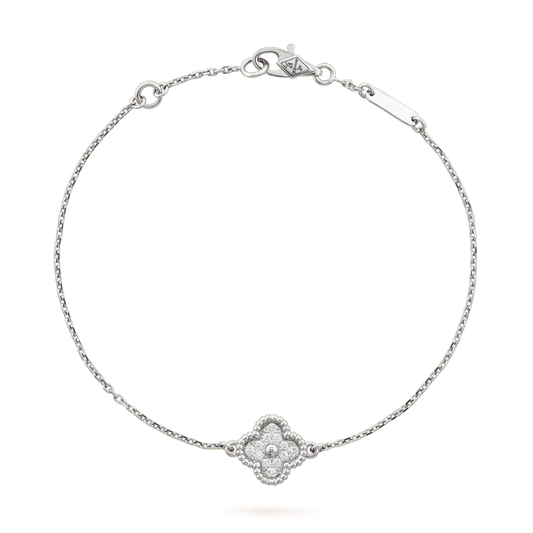 [Baslove]CLOVER EINZELNE BLUME ARMBAND SILBER