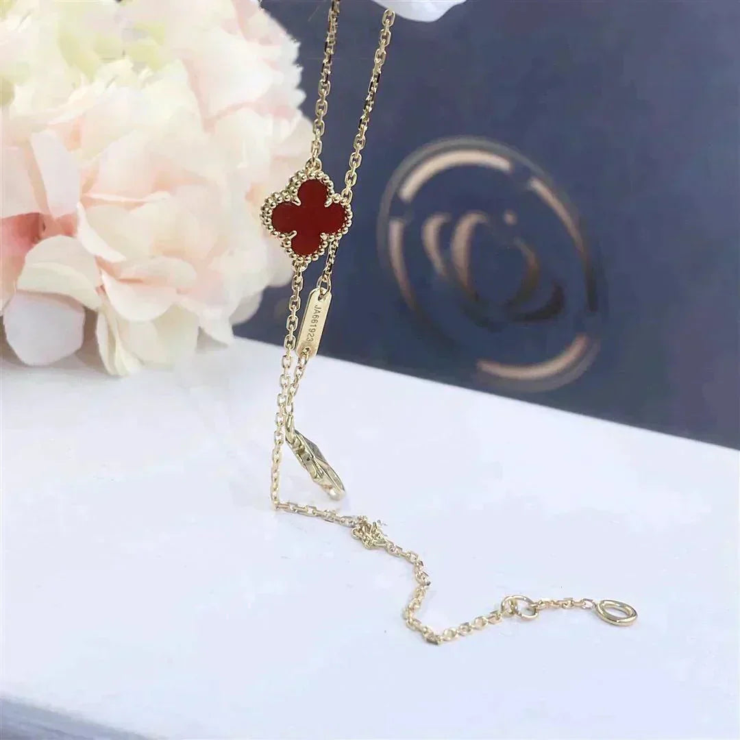 [Baslove] KLEEBLATT KARNEOL EINZELNE BLUME ARMBAND