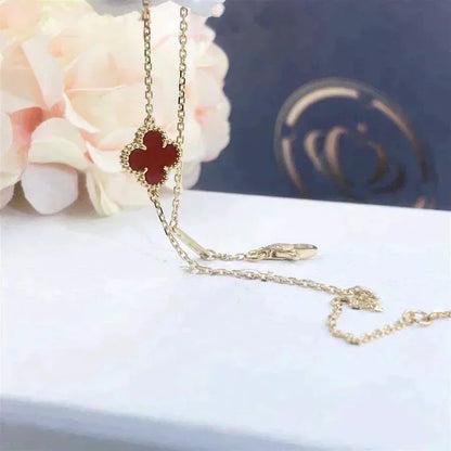 [Baslove] KLEEBLATT KARNEOL EINZELNE BLUME ARMBAND