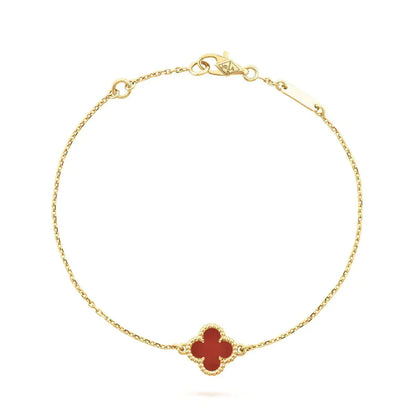 [Baslove] KLEEBLATT KARNEOL EINZELNE BLUME ARMBAND