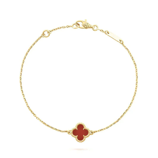 [Baslove] KLEEBLATT KARNEOL EINZELNE BLUME ARMBAND