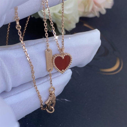 [Violet JW]SWEET CLOVER CARNELIAN HEART NECKLACE