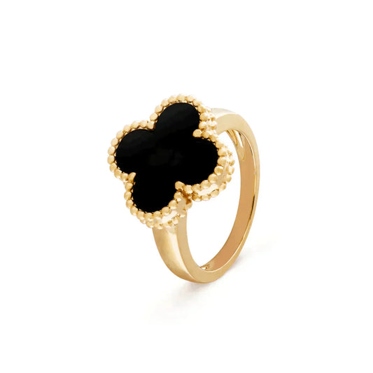 [Baslove] KLEEBLATT-ONYX-RING