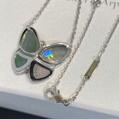 [Violet JW]LARGE BUTTERFLY SILVER PENDANT DIAMOND NECKLACE