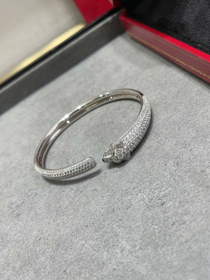 [Baslove] PANTHERE OFFENES ARMBAND MIT VOLLEN DIAMANTEN