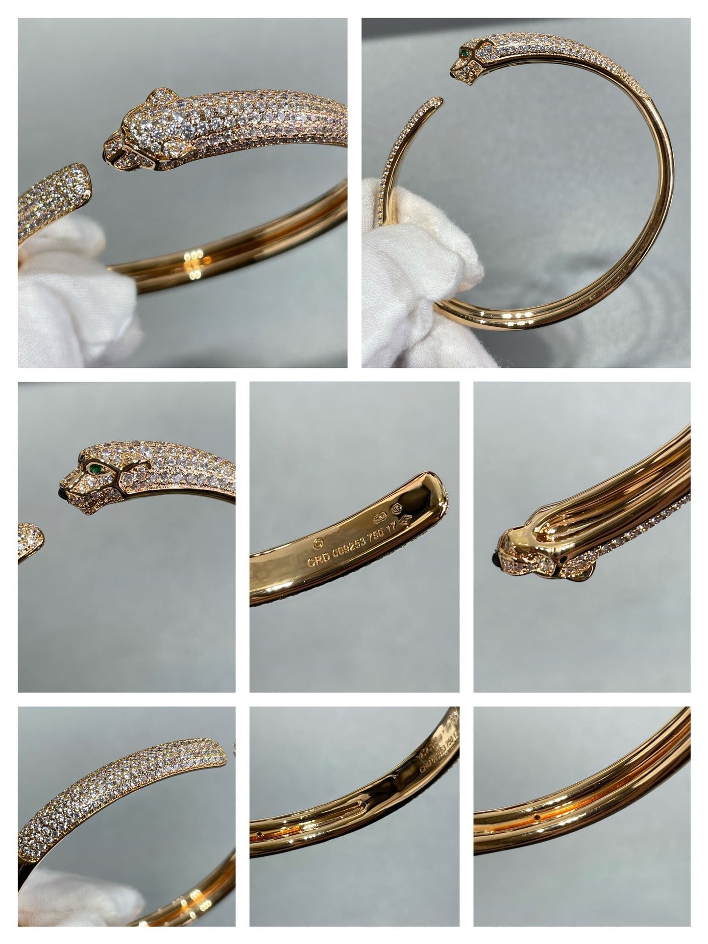 [Baslove] PANTHERE OFFENES ARMBAND MIT VOLLEN DIAMANTEN