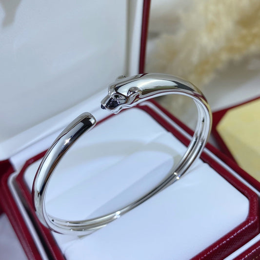 [Baslove]パンテール シルバー オープンブレスレット