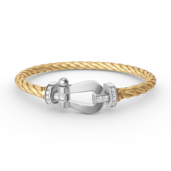 [Baslove]FORCE GROSSES HUFEISEN-HALBDIAMANTARMBAND SILBER
