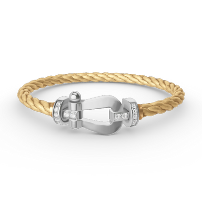 [Baslove]FORCE GROSSES HUFEISEN-HALBDIAMANTARMBAND SILBER