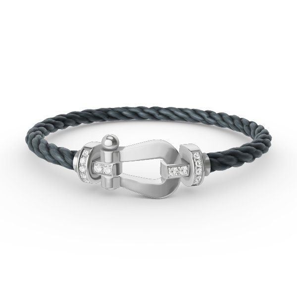 [Baslove]FORCE GROSSES HUFEISEN-HALBDIAMANTARMBAND SILBER