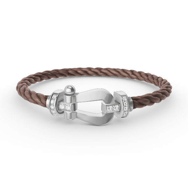 [Baslove]FORCE GROSSES HUFEISEN-HALBDIAMANTARMBAND SILBER