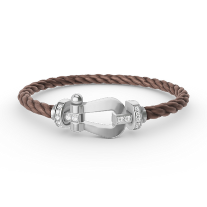 [Baslove]FORCE GROSSES HUFEISEN-HALBDIAMANTARMBAND SILBER