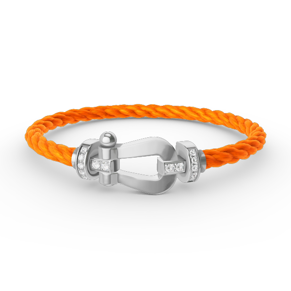 [Baslove]FORCE GROSSES HUFEISEN-HALBDIAMANTARMBAND SILBER