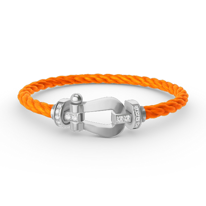 [Baslove]FORCE GROSSES HUFEISEN-HALBDIAMANTARMBAND SILBER
