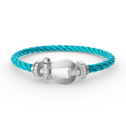 [Baslove]FORCE GROSSES HUFEISEN-HALBDIAMANTARMBAND SILBER
