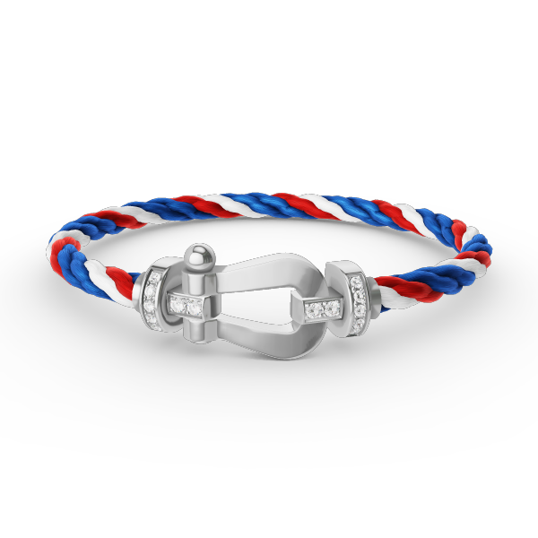 [Baslove]FORCE GROSSES HUFEISEN-HALBDIAMANTARMBAND SILBER