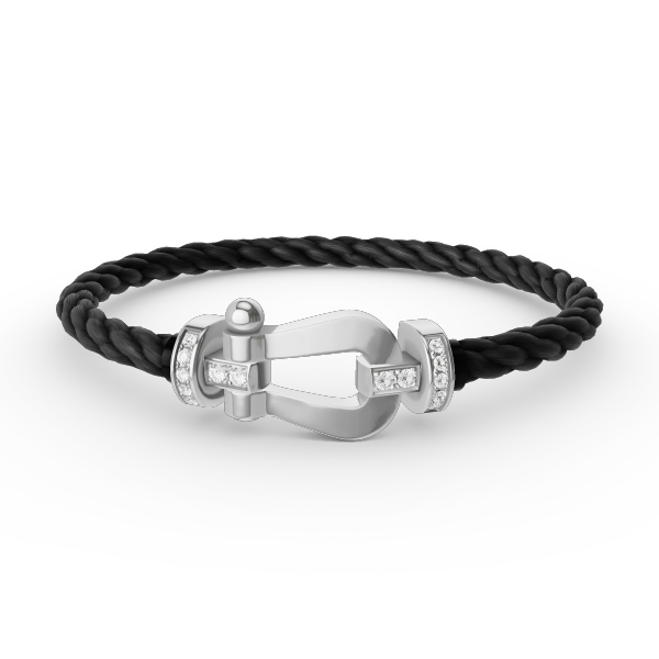 [Baslove]FORCE GROSSES HUFEISEN-HALBDIAMANTARMBAND SILBER