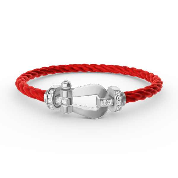 [Baslove]FORCE GROSSES HUFEISEN-HALBDIAMANTARMBAND SILBER