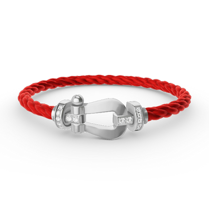 [Baslove]FORCE GROSSES HUFEISEN-HALBDIAMANTARMBAND SILBER