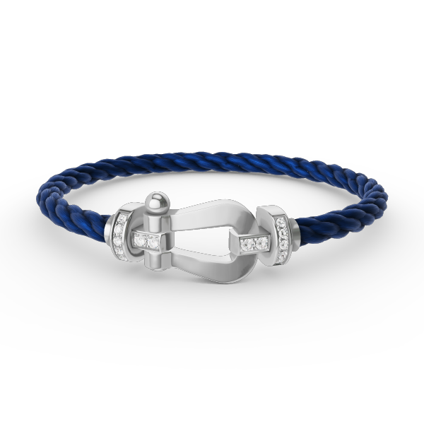 [Baslove]FORCE GROSSES HUFEISEN-HALBDIAMANTARMBAND SILBER