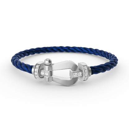 [Baslove]FORCE GROSSES HUFEISEN-HALBDIAMANTARMBAND SILBER