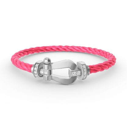 [Baslove]FORCE GROSSES HUFEISEN-HALBDIAMANTARMBAND SILBER