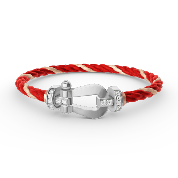 [Baslove]FORCE GROSSES HUFEISEN-HALBDIAMANTARMBAND SILBER