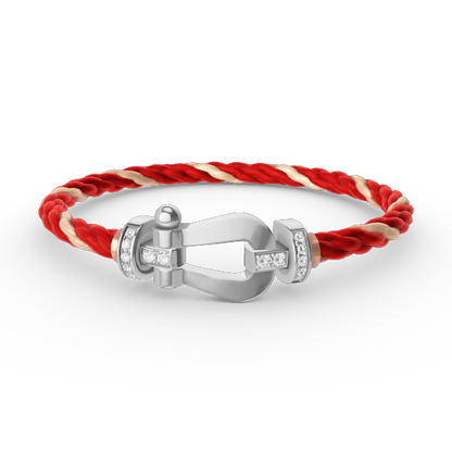 [Baslove]FORCE GROSSES HUFEISEN-HALBDIAMANTARMBAND SILBER