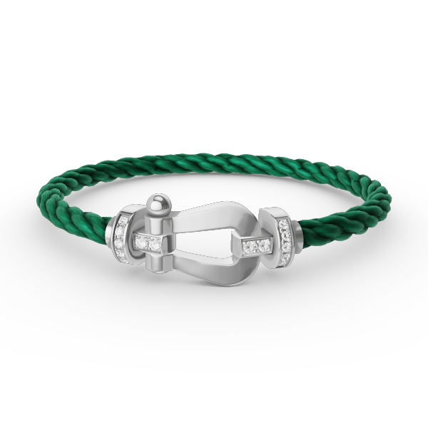 [Baslove]FORCE GROSSES HUFEISEN-HALBDIAMANTARMBAND SILBER
