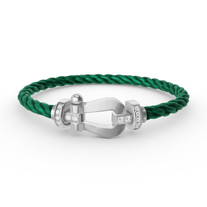 [Baslove]FORCE GROSSES HUFEISEN-HALBDIAMANTARMBAND SILBER