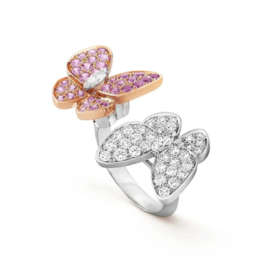 [Baslove]ZWILLINGS-SCHMETTERLINGS-DIAMANTRING