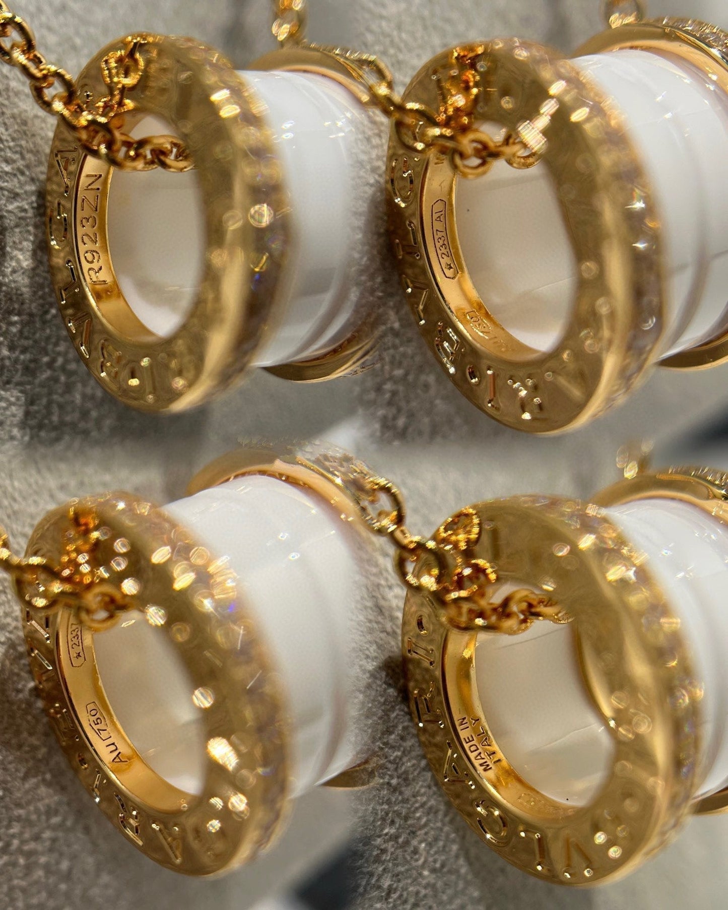 [Baslove]ZERO 1 WEISSE KERAMIK DIAMANT ROSGOLD HALSKETTE